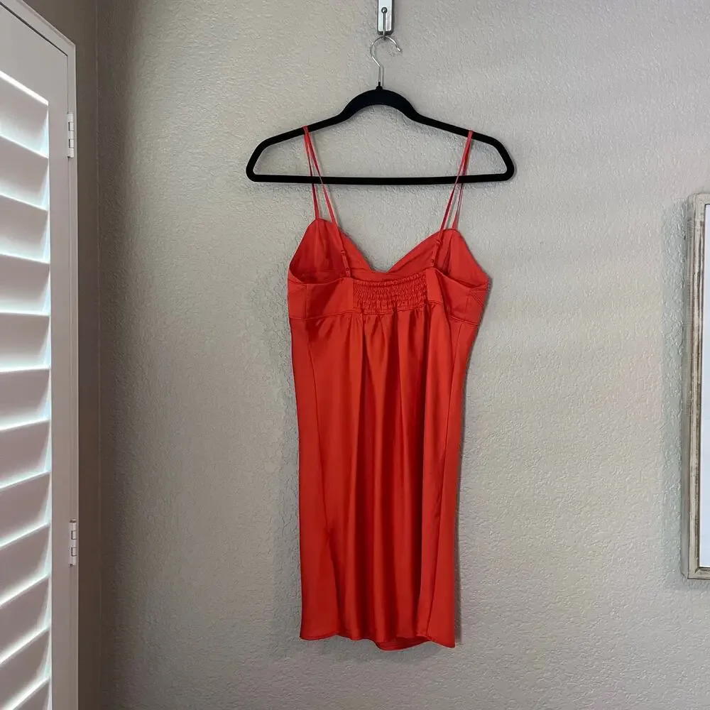 Free People Intimately Free Orange Slip Mini Dress Y2K 90s XS